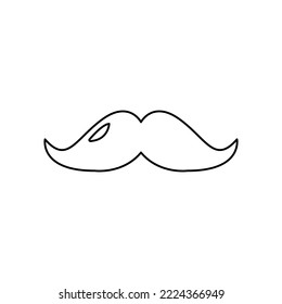 mustache icon on a white background, vector illustration