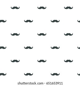 Mustache icon on white background. Pattern for Happy Father's Day greeting card. Hipster Gentleman Style vector illustration.