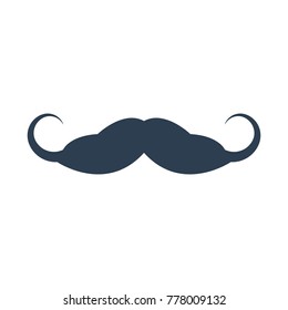 Mustache icon on white background. Vector Illustration