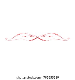 Mustache icon on a white background, Vector illustration