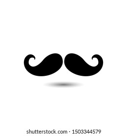 Mustache icon on white. vector illustration