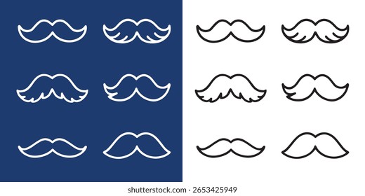 mustache icon Outline sign symbol Vector