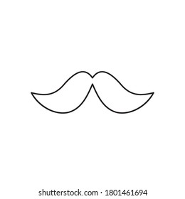 mustache icon over white background, line style, vector illustration