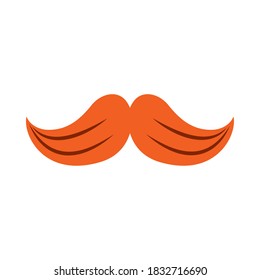 mustache icon over white background, flat style, vector illustration