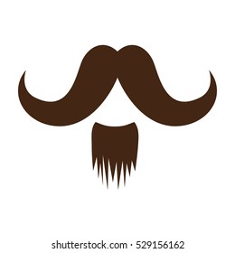 mustache icon over white background. hipster style design. vector illustration