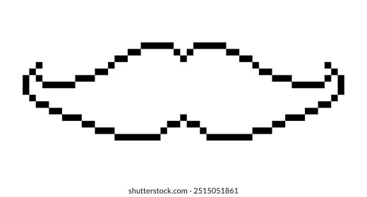 Ícone de bigode pixel art design simples