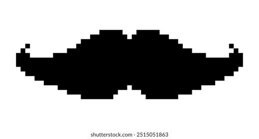 Icono de bigote pixel art diseño simple