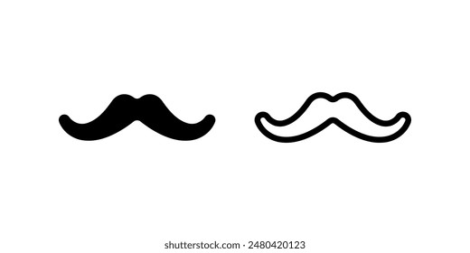 Mustache icon set. Flat illustration of vector icon on white background