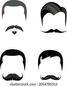 Mustache icon set flat vector
