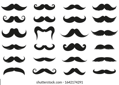 Mustache Icon Set. Set of Silhouette Mustache vector icon Illustration