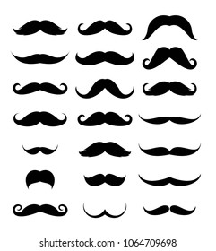 Mustache icon set vector