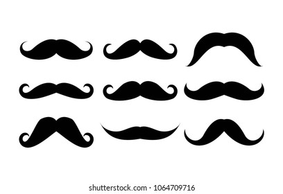 Mustache icon set vector