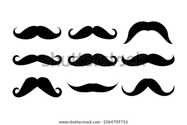 Mustache icon set\
vector