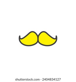 mustache icon. sign for mobile concept and web design. outline vector icon. symbol, logo illustration. vector graphics.