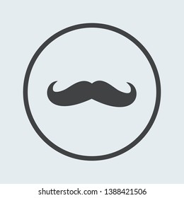 Mustache icon silver in circle . Vector illustration