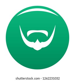 Mustache icon. Simple illustration of mustache vector icon for any design green
