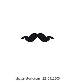 Mustache icon. Simple style beer company big sale poster background symbol. Beer brand logo design element. Mustache t-shirt printing. Vector for sticker.
