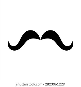 Mustache Icon - Solid Black Glyph Icons For Father’s day and Happy Family