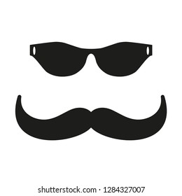 Mustache icon style flat trendy 