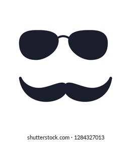 Mustache icon style flat trendy 