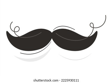 Mustache icon in trendy flat style isolated on white background. Symbol of a gentleman or detective with a mustache. For your website design, mustache logo, app, ui. Vector illustration. Vintage.