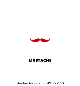 mustache icon. mustache vector design. sign design. red color