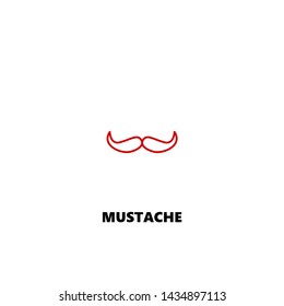 mustache icon. mustache vector design. sign design. red color