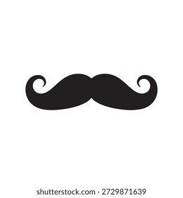 Icono de bigote Vector de estilo plano de moda