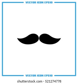 Mustache icon vector illustration eps10. Isolated badge for website or app - stock infographics