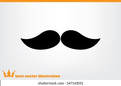 Mustache icon vector illustration eps10. Isolated badge for website or app - stock infographics.