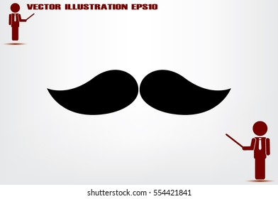 Mustache icon vector illustration eps10. Isolated badge for website or app - stock infographics