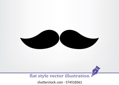 Mustache icon vector illustration eps10. Isolated badge for website or app - stock infographics.