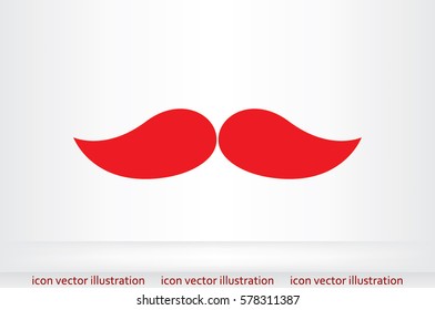 Mustache icon vector illustration eps10. Isolated badge for website or app - stock infographics.