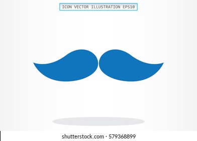 Mustache icon vector illustration eps10. Isolated badge for website or app - stock infographics.