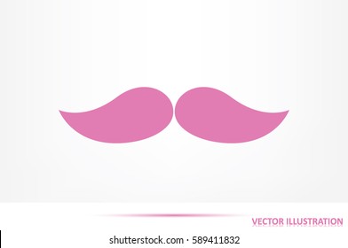 Mustache icon vector illustration eps10. Isolated badge for website or app - stock infographics