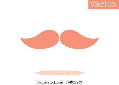 Mustache icon vector illustration eps10. Isolated badge for website or app - stock infographics.