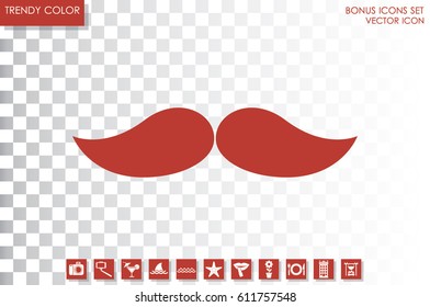 Mustache icon vector illustration eps10. Isolated badge for website or app - stock infographics