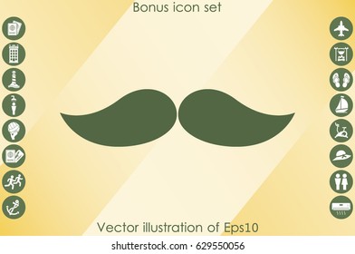 Mustache icon vector illustration eps10. Isolated badge for website or app - stock infographics