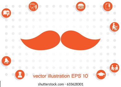 Mustache icon vector illustration eps10. Isolated badge for website or app - stock infographics