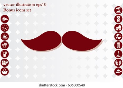 Mustache icon vector illustration eps10. Isolated badge for website or app - stock infographics