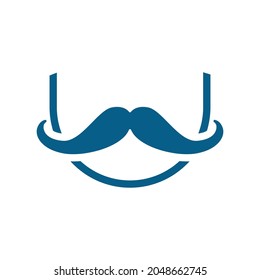 Mustache icon, vector illustration.Flat design style. 