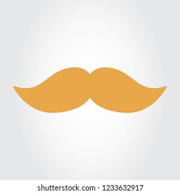 Mustache icon vector isolated on gray background. Flat mustache for web site, fashion decoration and barbershop. Creative art, modern design concept. Vector illustration