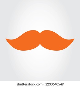 Mustache icon vector isolated on gray background. Flat mustache for web site, fashion decoration and barbershop. Creative art, modern design concept. Vector illustration