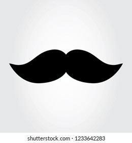 Mustache icon vector isolated on gray background. Flat mustache for web site, fashion decoration and barbershop. Creative art, modern design concept. Vector illustration