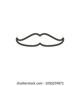 Mustache icon vector. Line moustache symbol. Trendy flat outline ui sign design. Thin linear graphic pictogram for web site, mobile application. Logo illustration. Eps10.
