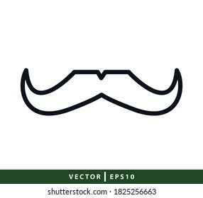 Mustache icon vector logo design template illustration