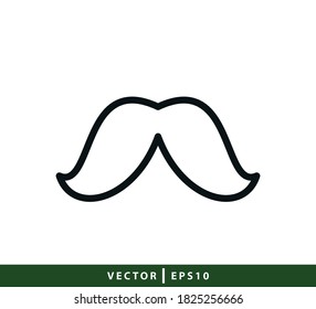 Mustache icon vector logo design template illustration