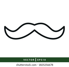 Mustache icon vector logo design template illustration