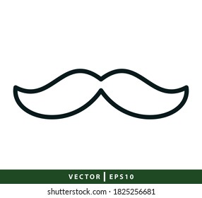 Mustache icon vector logo design template illustration