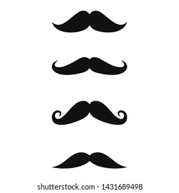 Mustache Icon Vector Logo Template Flat Design